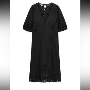 Black Eyelet Midi Dress -Zara